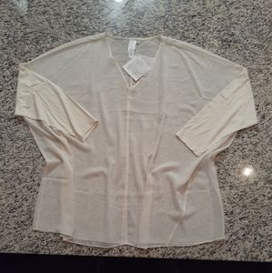 New! Marla Wynne Sheer Mixed Media Pullover 1X